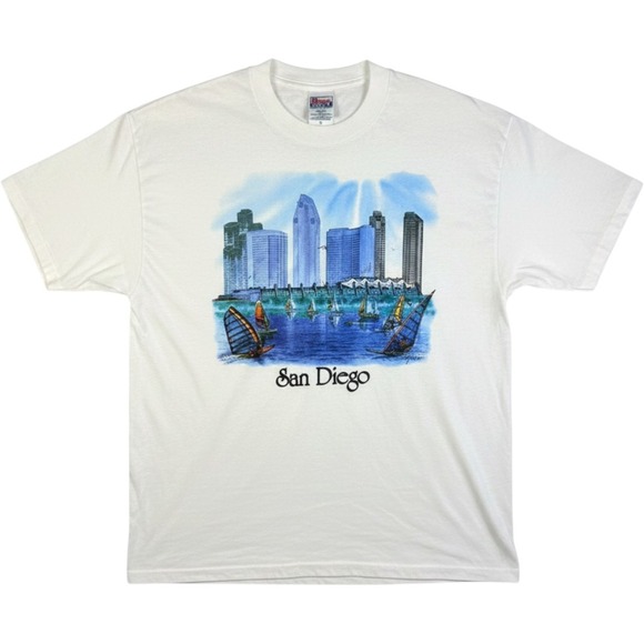 Hanes Other - Vintage 90s San Diego Skyline T-Shirt Mens XL Single Stitch White NWT